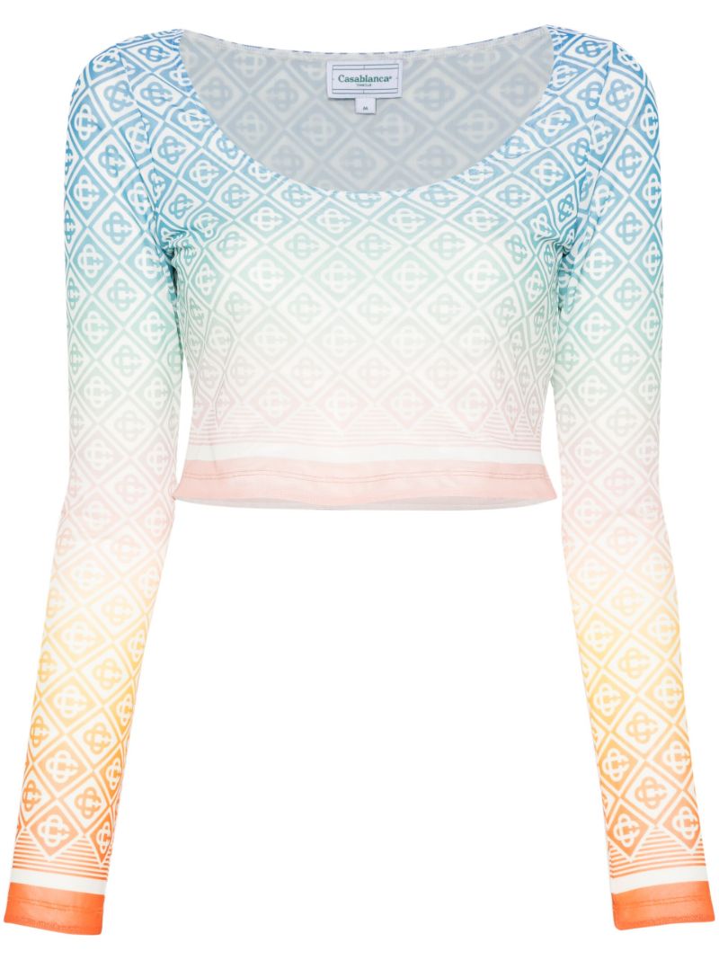 Blue Gradient Monogram Top