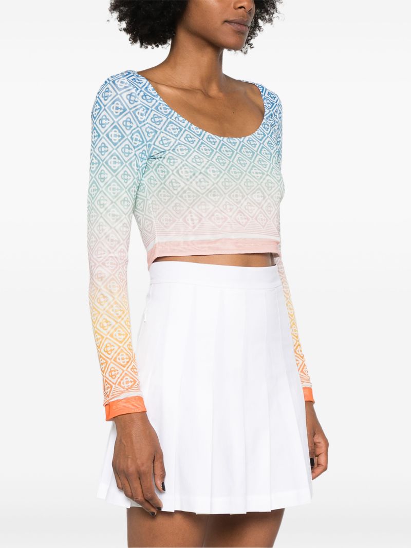 Blue Gradient Monogram Top
