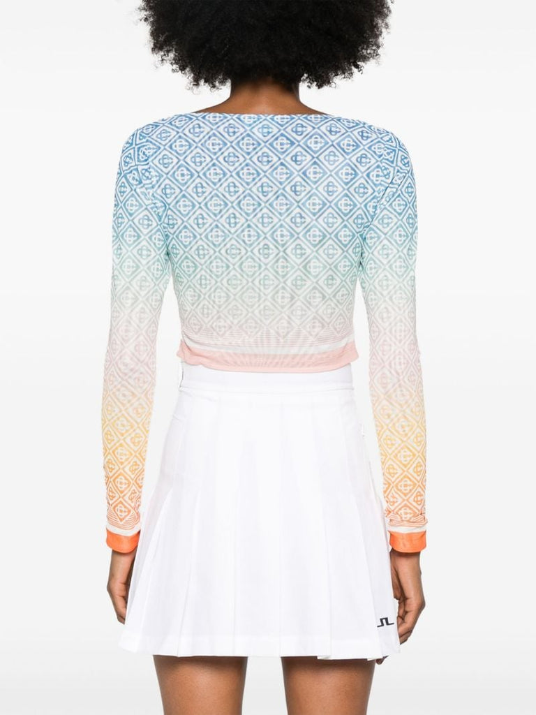 Blue Gradient Monogram Top