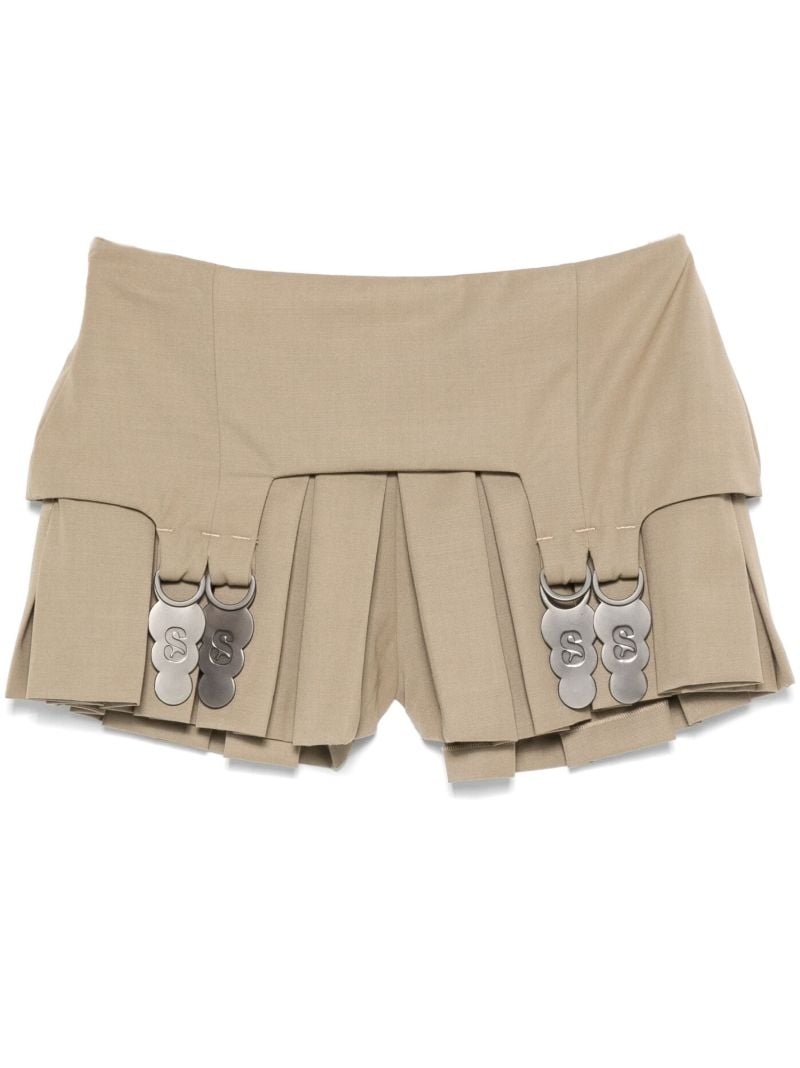 Pleated Mini Shorts