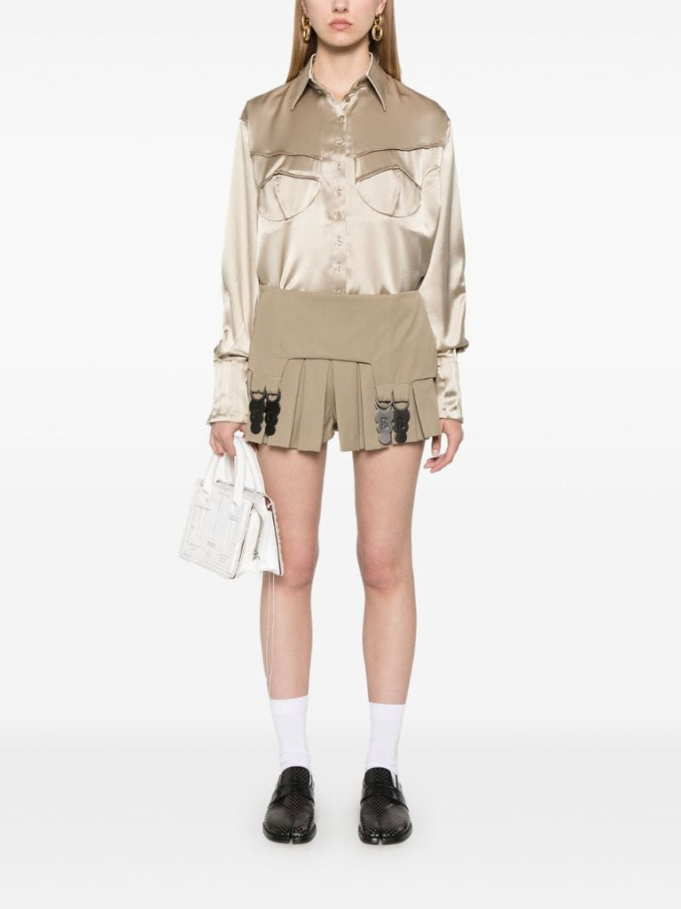 Pleated Mini Shorts