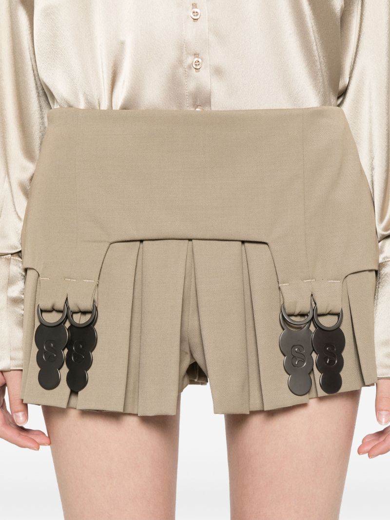 Pleated Mini Shorts