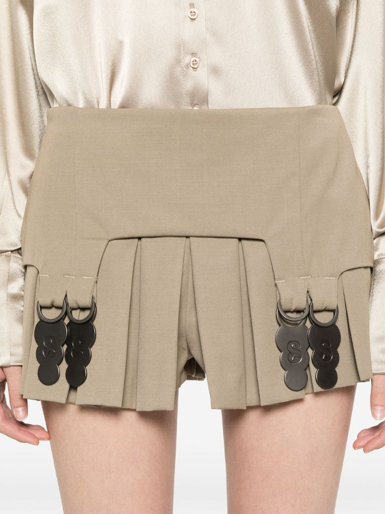 Pleated Mini Shorts
