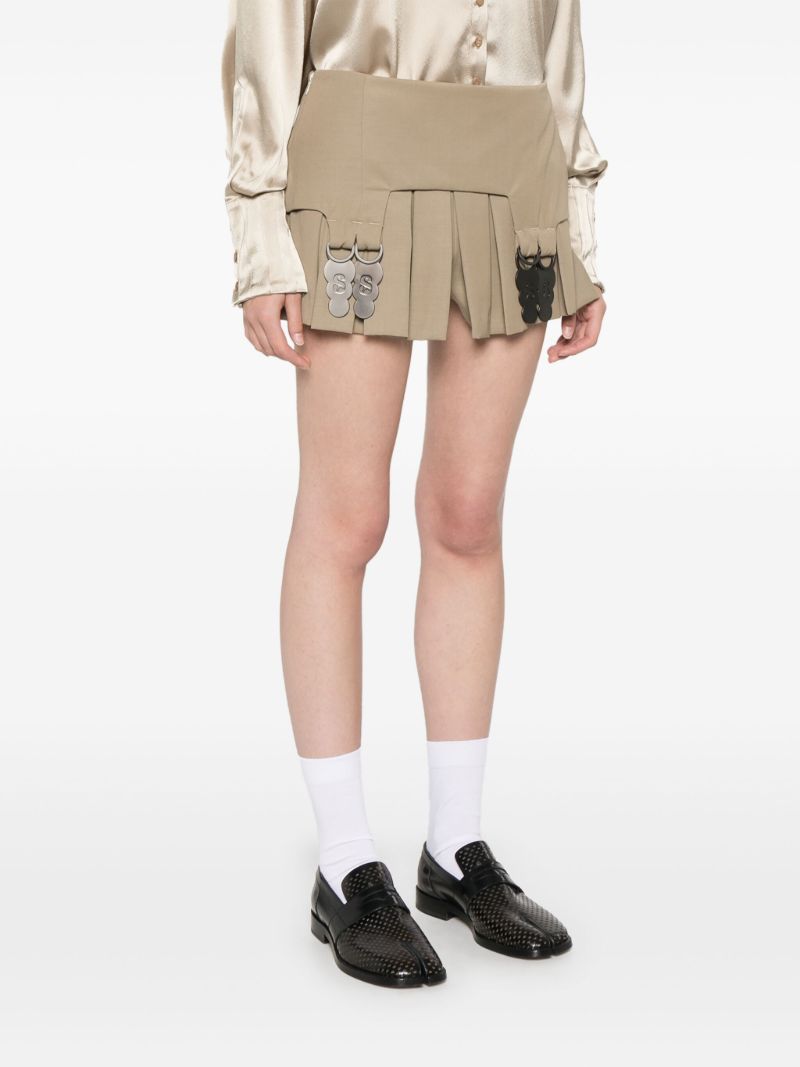Pleated Mini Shorts