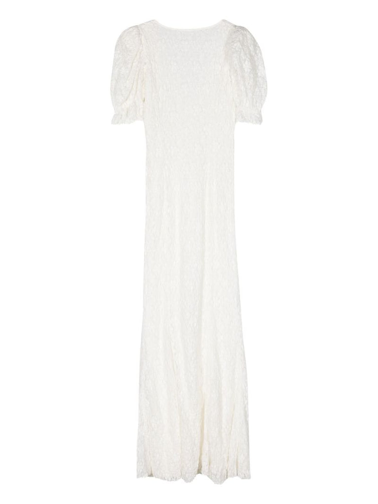 Neutral Floral-lace Maxi Dress