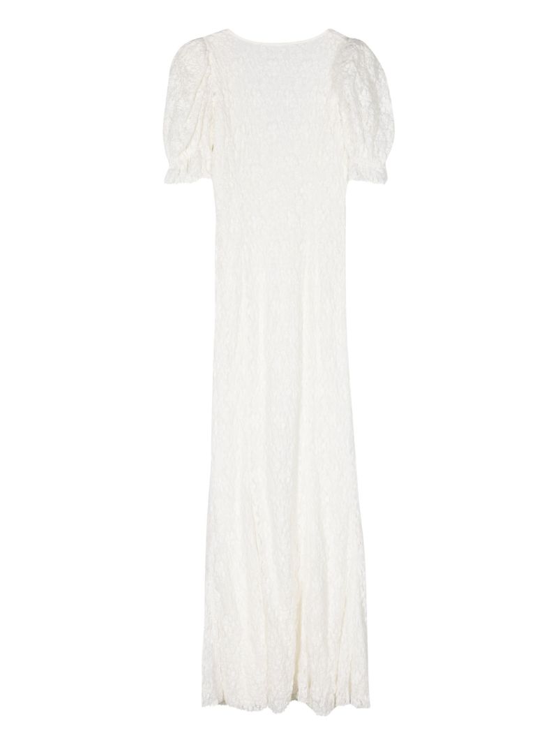 Neutral Floral-lace Maxi Dress