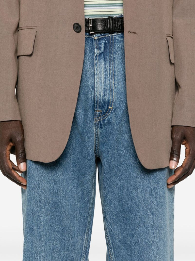 Blue Tech Wash Straight-leg Jeans
