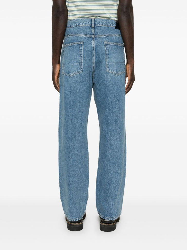Blue Tech Wash Straight-leg Jeans