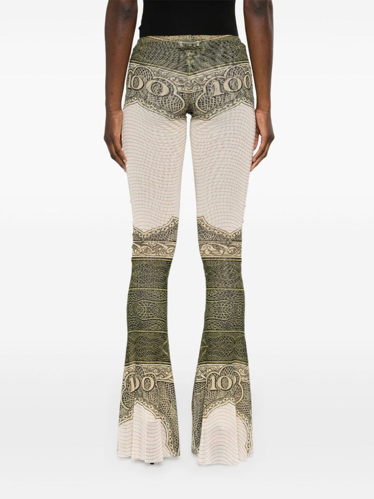 White the Cartouche-print Flared Trousers