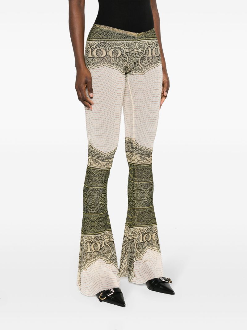 White the Cartouche-print Flared Trousers