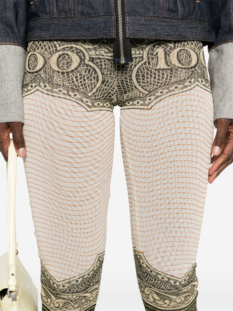White the Cartouche-print Flared Trousers