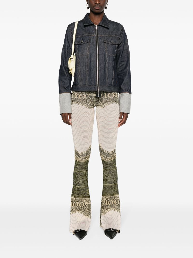 White the Cartouche-print Flared Trousers