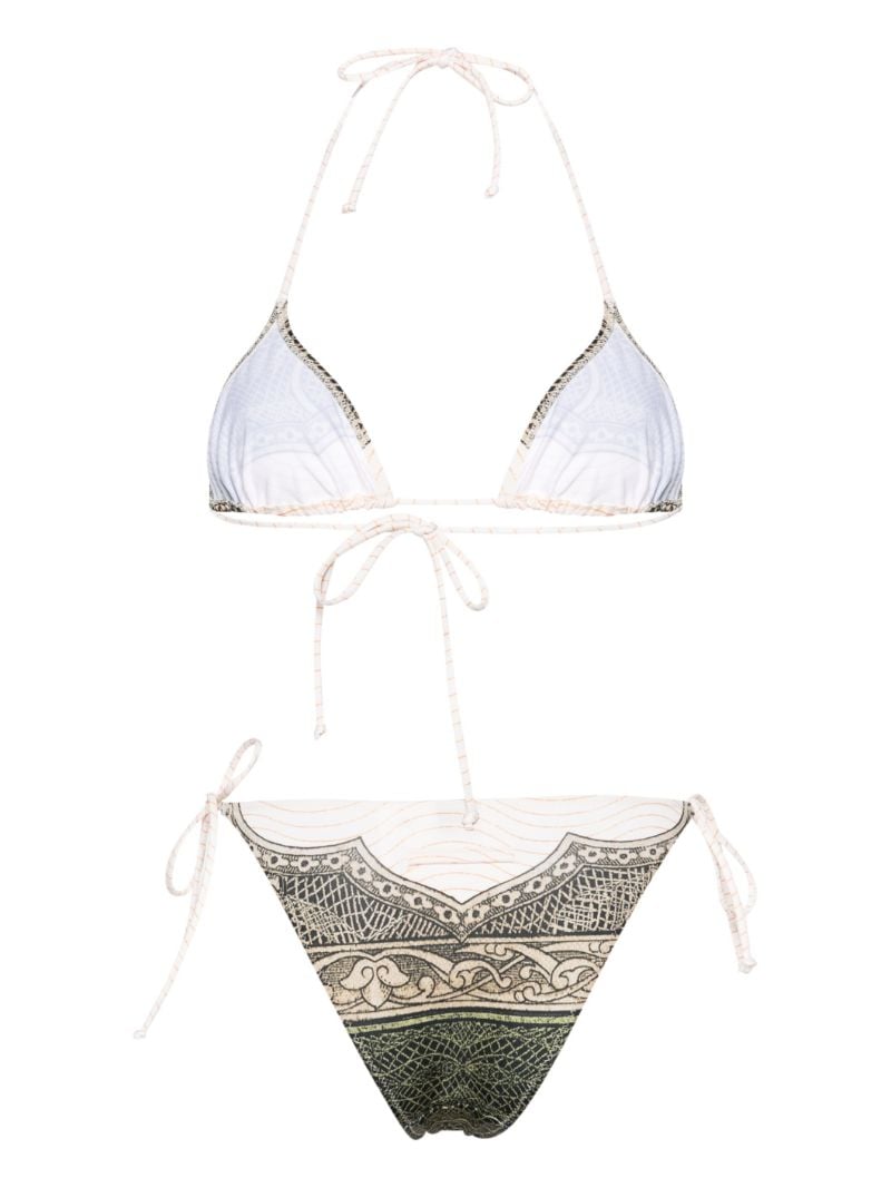 Neutral Cartouche-print Bikini