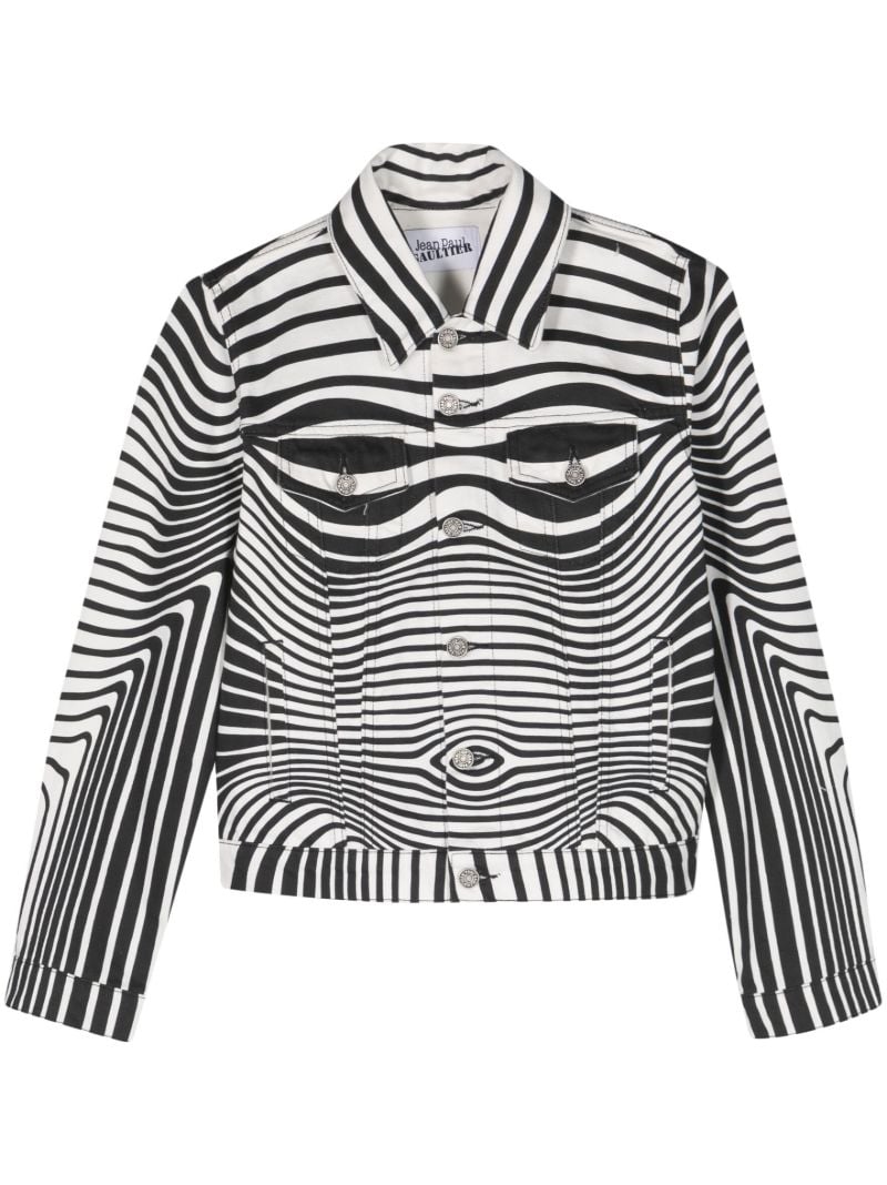 White and Black Body Morphing Denim Jacket