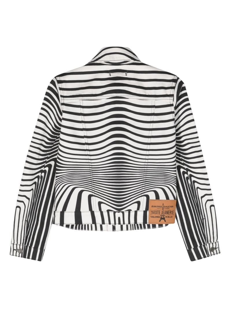 White and Black Body Morphing Denim Jacket
