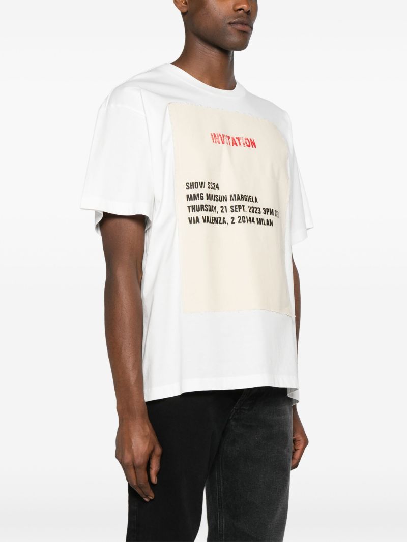 White Invitation-print Cotton T-shirt