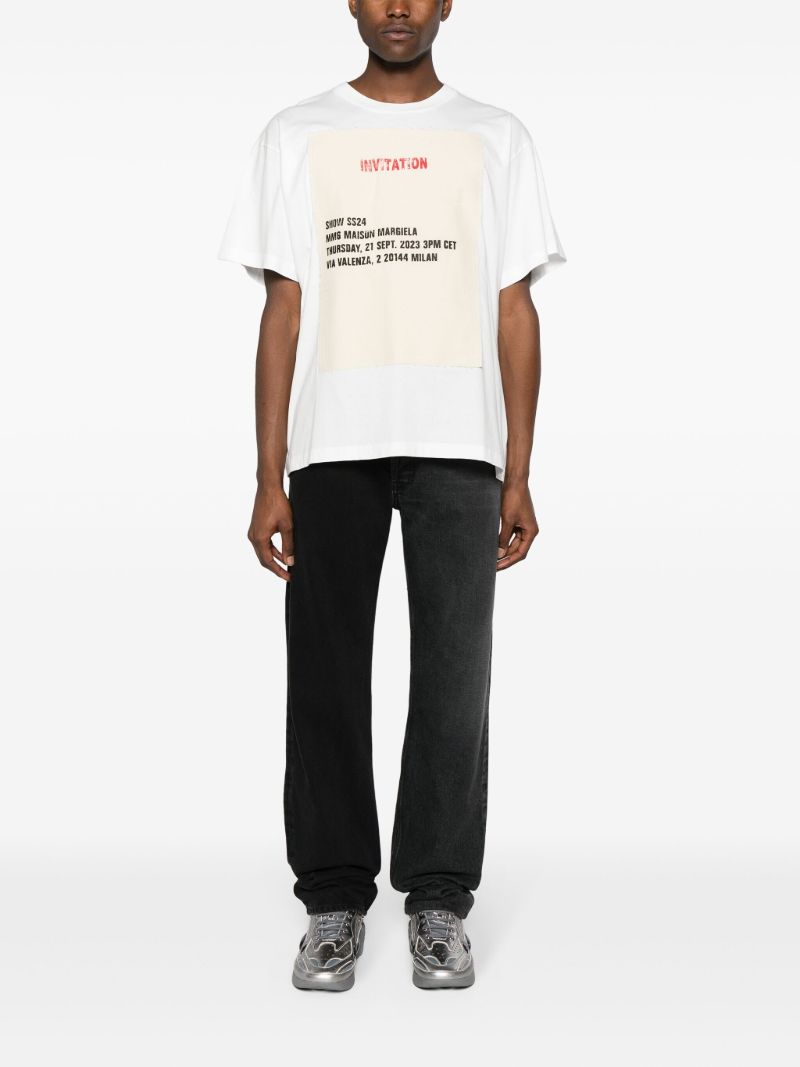 White Invitation-print Cotton T-shirt