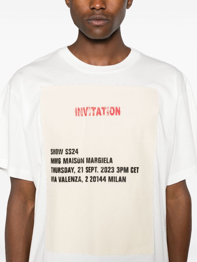 White Invitation-print Cotton T-shirt