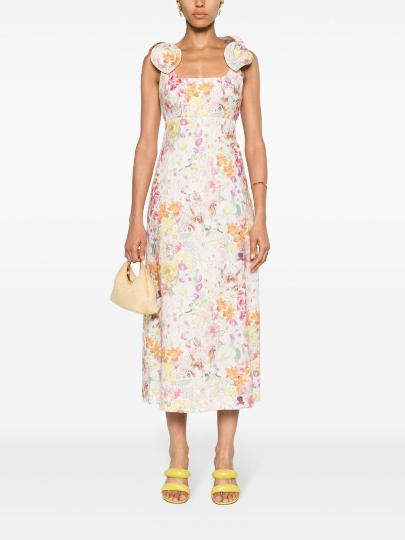 White Harmony Linen Midi Dress