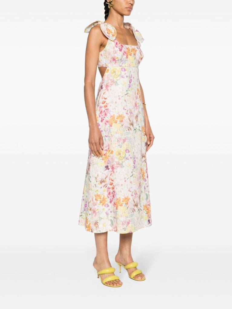 White Harmony Linen Midi Dress
