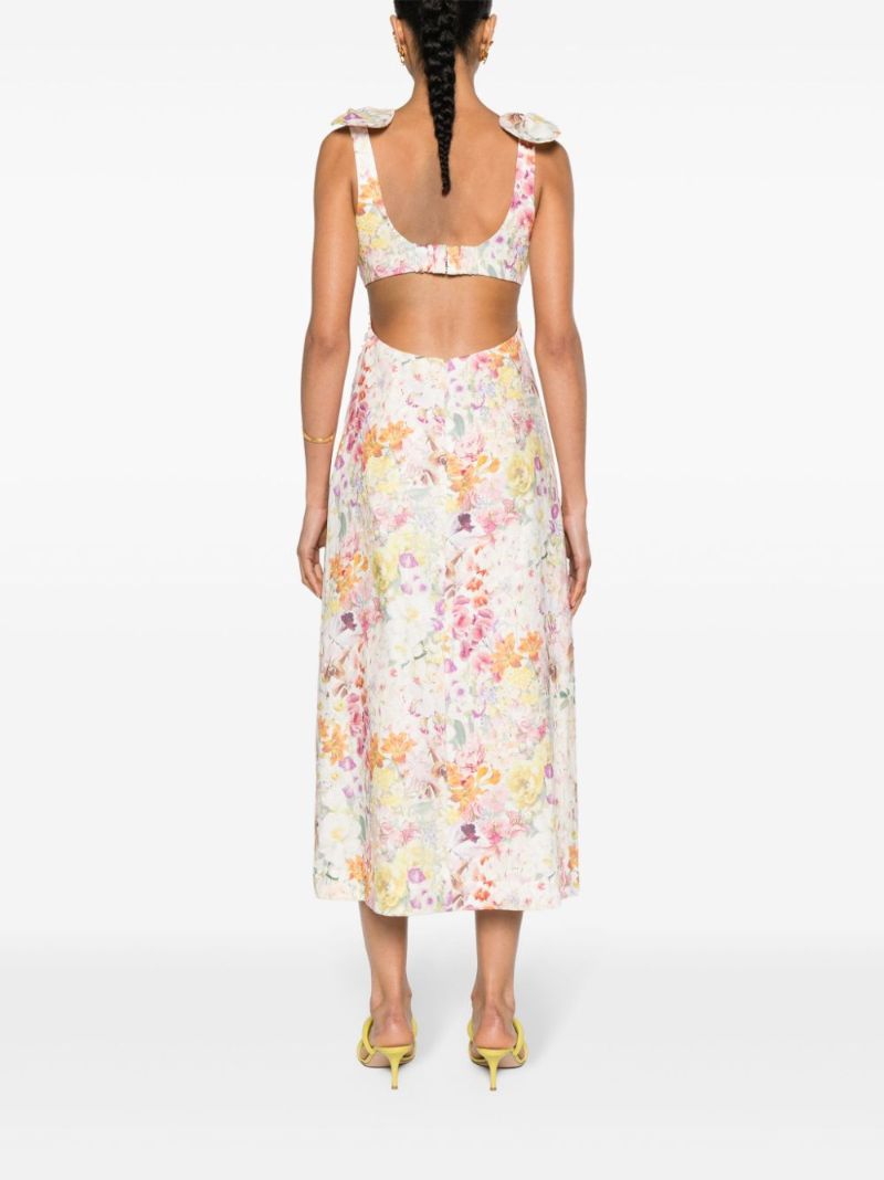 White Harmony Linen Midi Dress