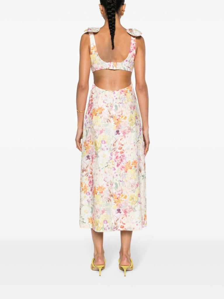 White Harmony Linen Midi Dress