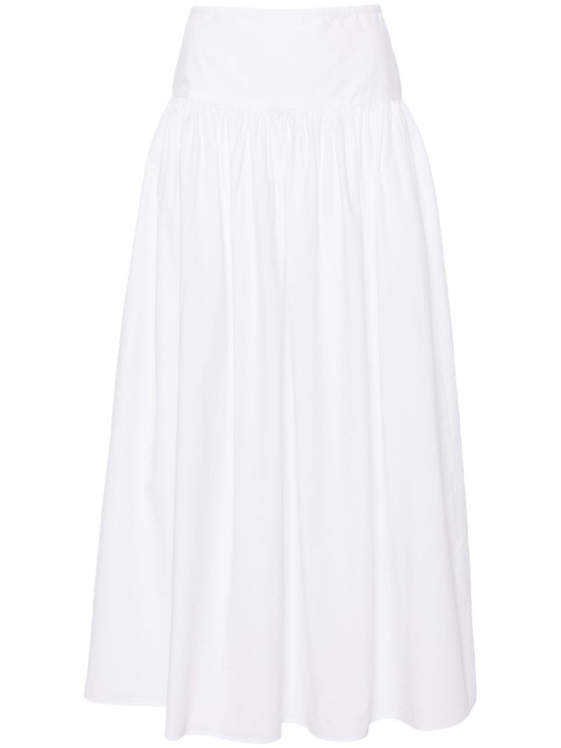 White Leddie A-line Cotton Skirt