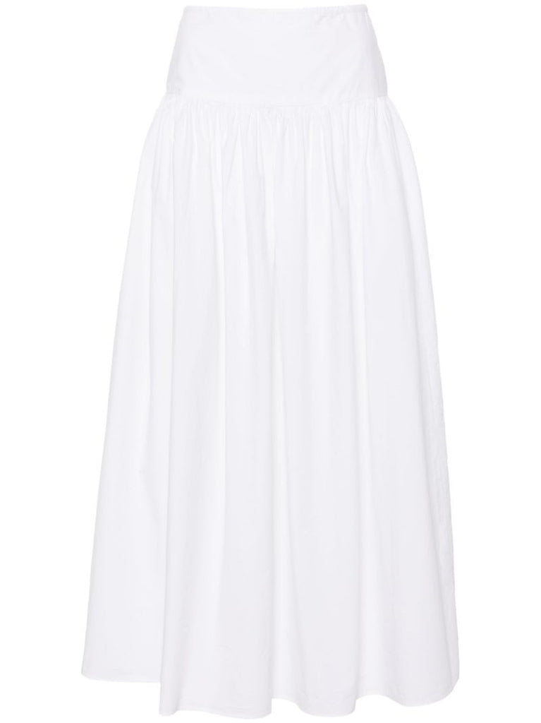 White Leddie A-line Cotton Skirt