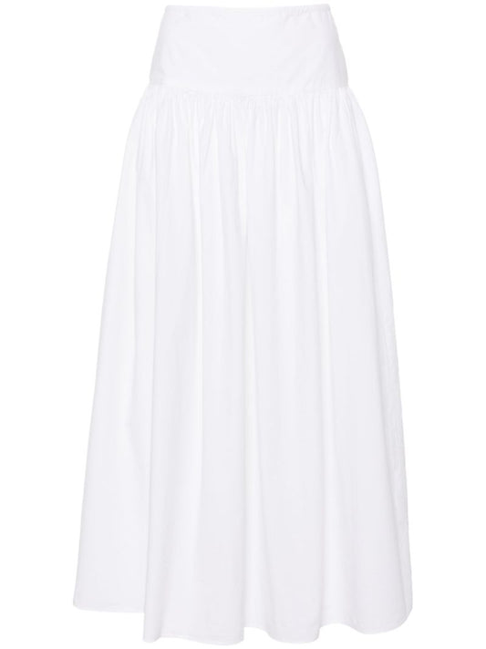 White Leddie A-line Cotton Skirt