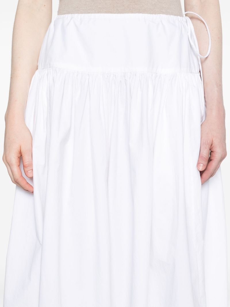 White Leddie A-line Cotton Skirt