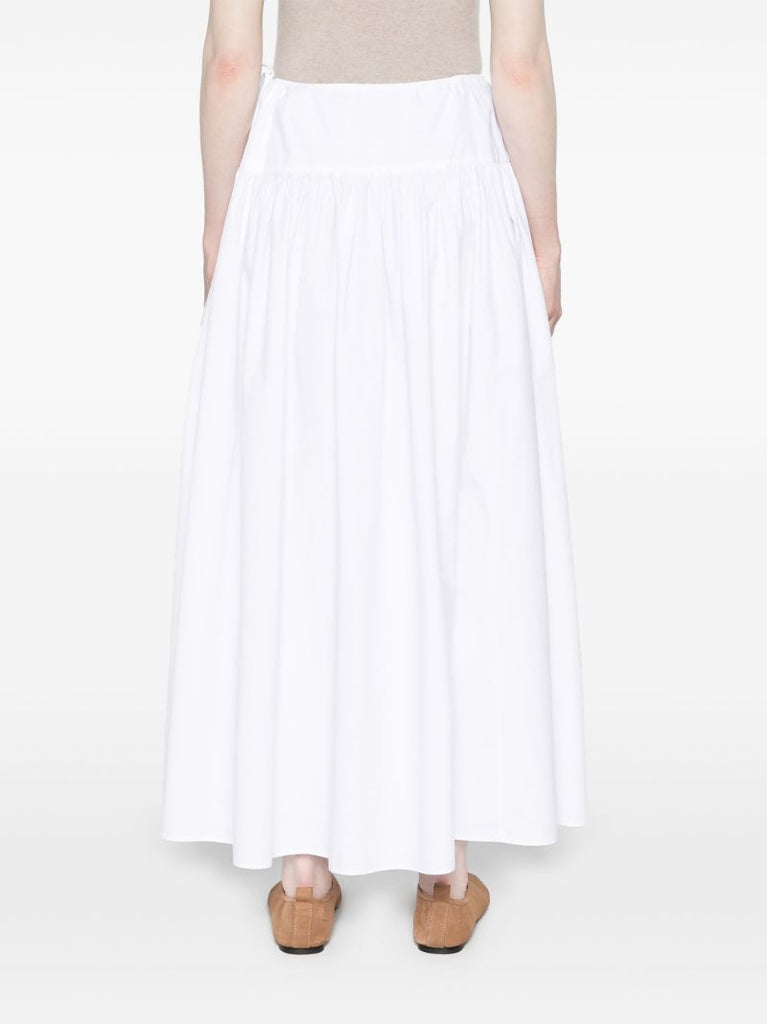 White Leddie A-line Cotton Skirt