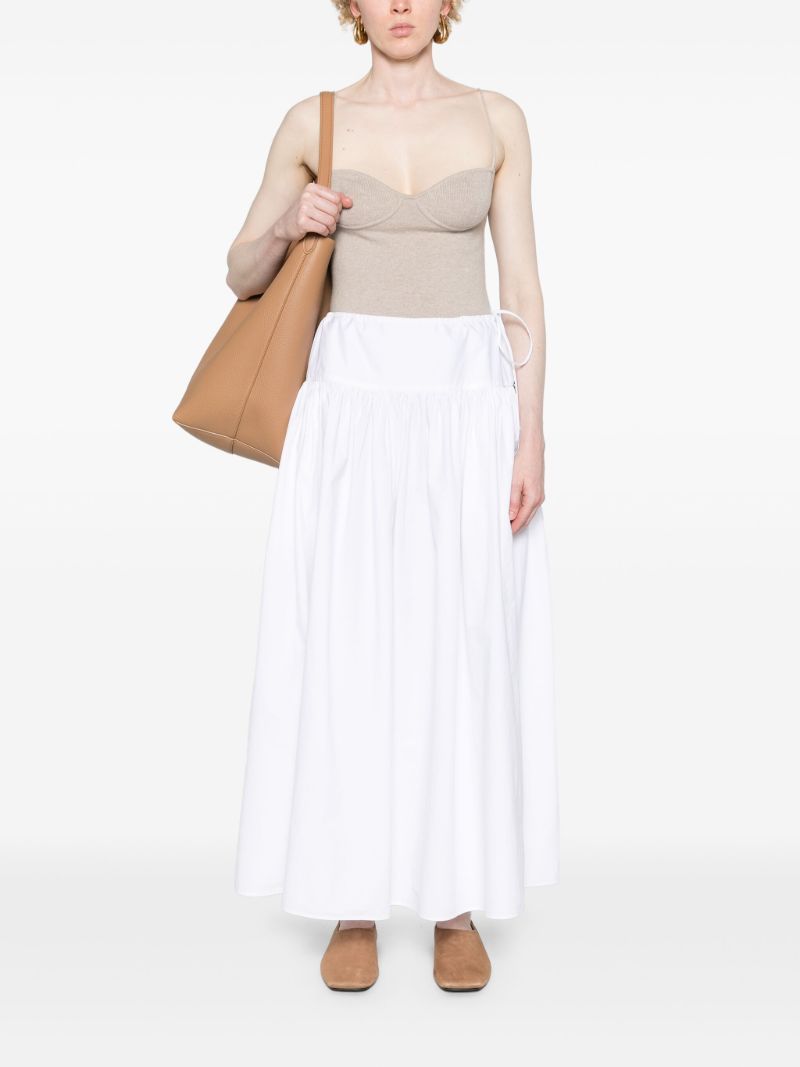 White Leddie A-line Cotton Skirt