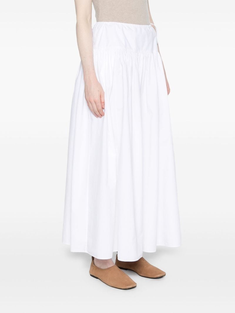 White Leddie A-line Cotton Skirt