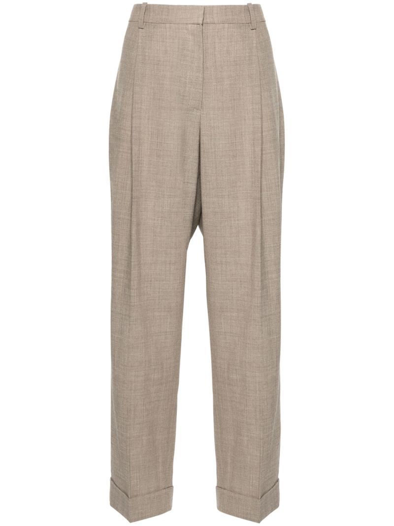 Neutral Tor Tailored Wool Trousers