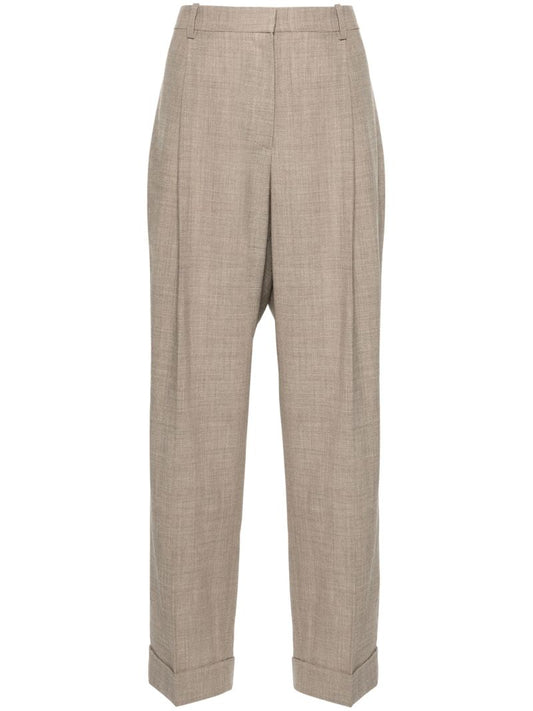Neutral Tor Tailored Wool Trousers