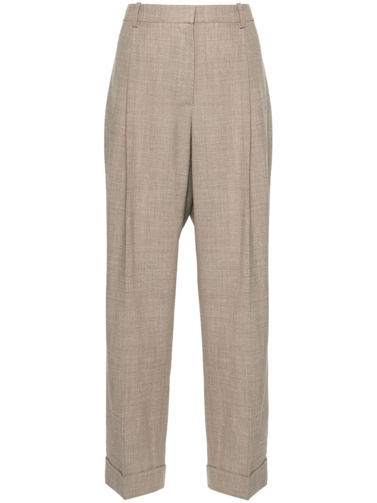 Neutral Tor Tailored Wool Trousers
