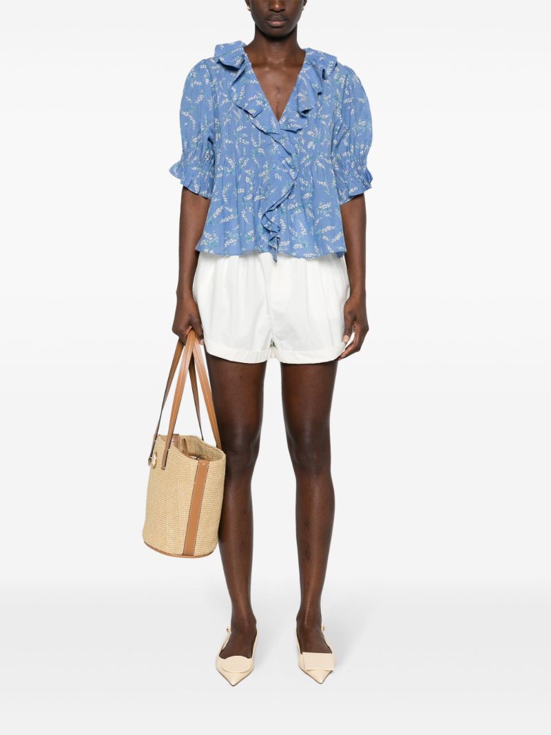 White Paige Cotton Mini Shorts