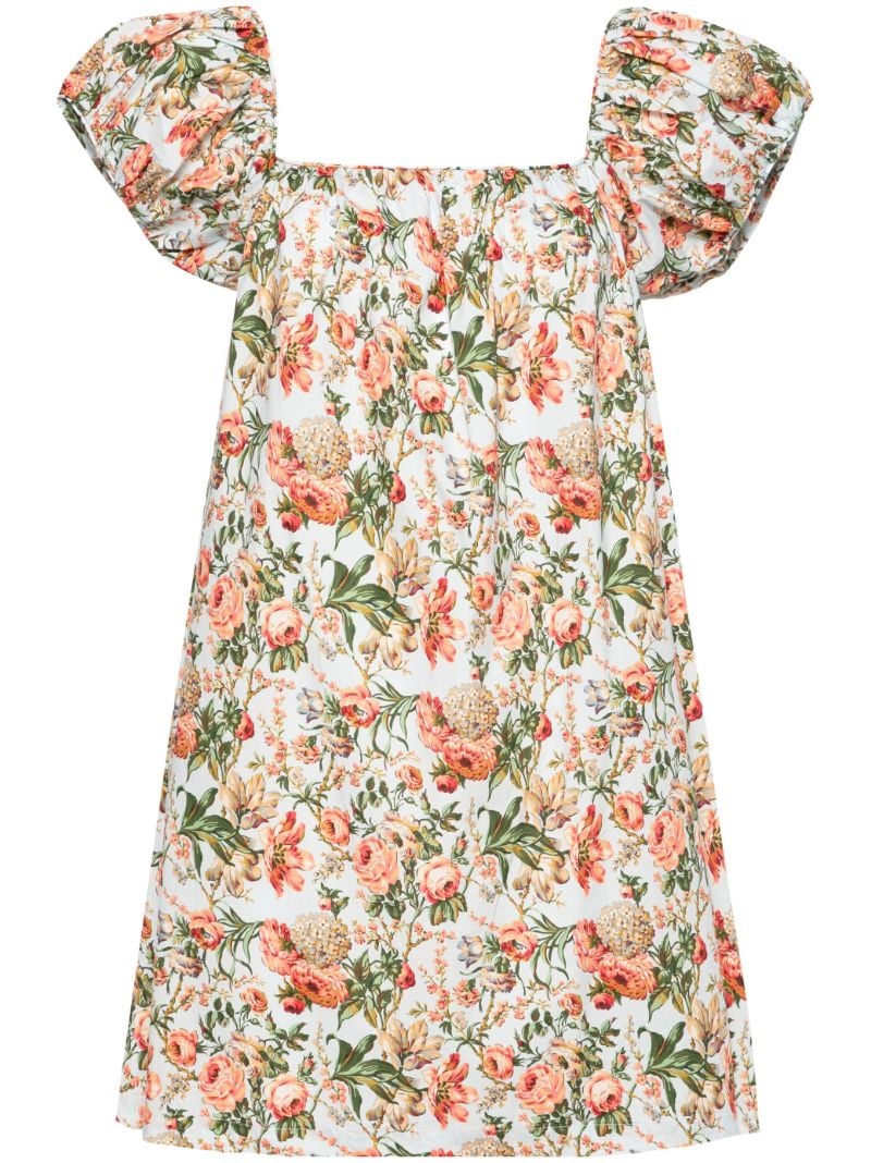 Multicolour Floral-print Cotton Mini Dress