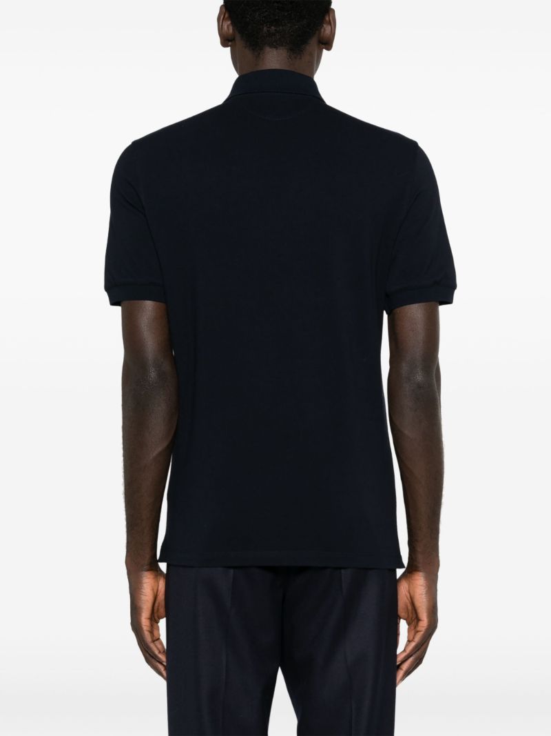 Blue Logo-print Cotton Polo Shirt