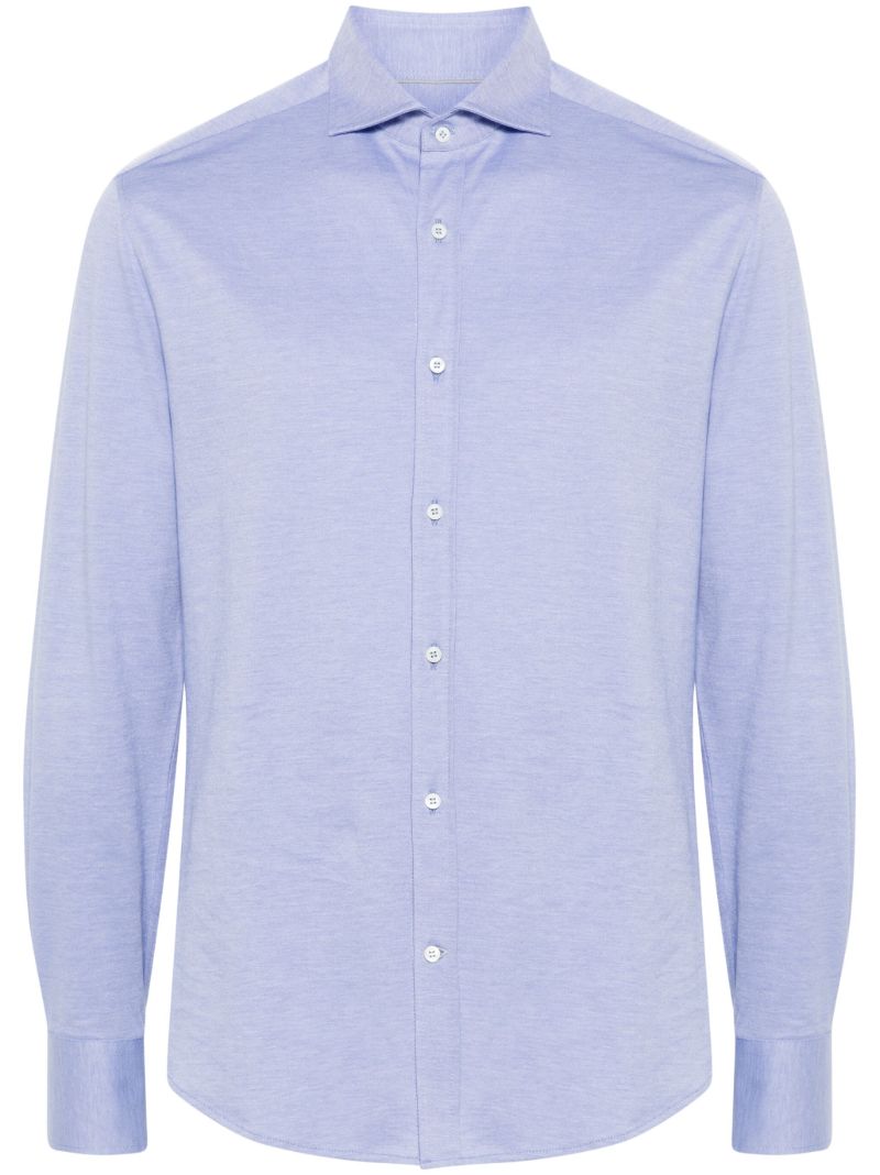 Blue Long-sleeve Cotton Shirt