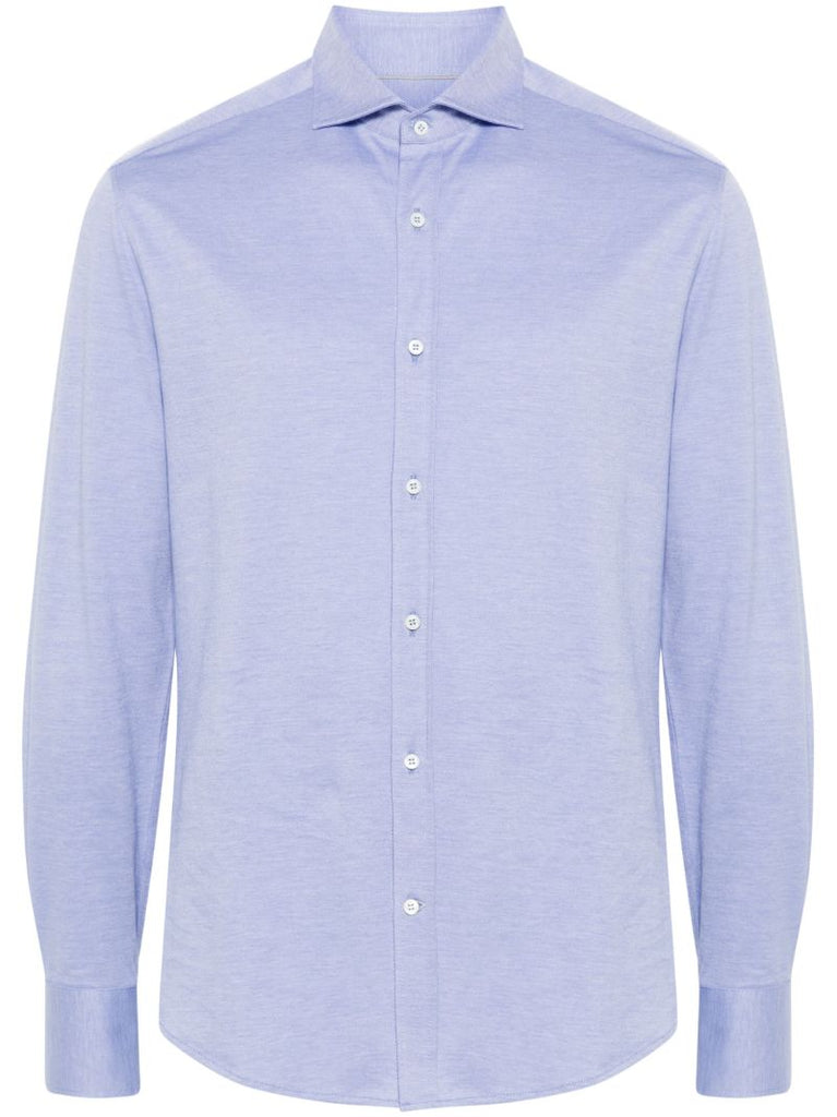 Blue Long-sleeve Cotton Shirt