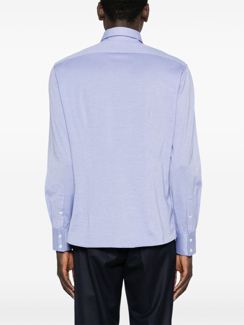Blue Long-sleeve Cotton Shirt