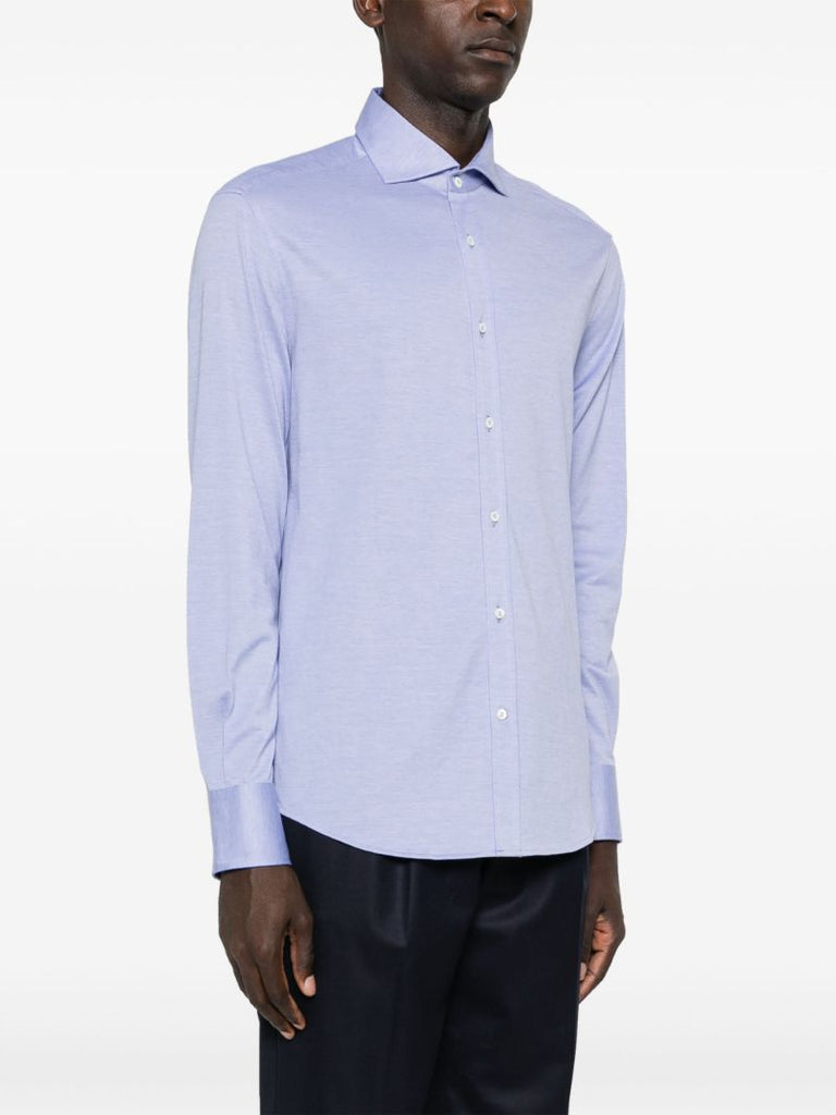 Blue Long-sleeve Cotton Shirt
