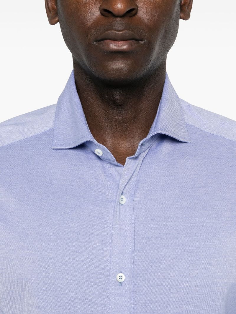 Blue Long-sleeve Cotton Shirt