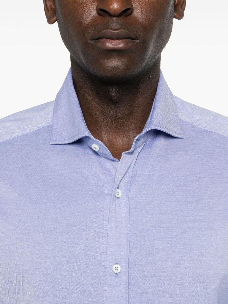 Blue Long-sleeve Cotton Shirt