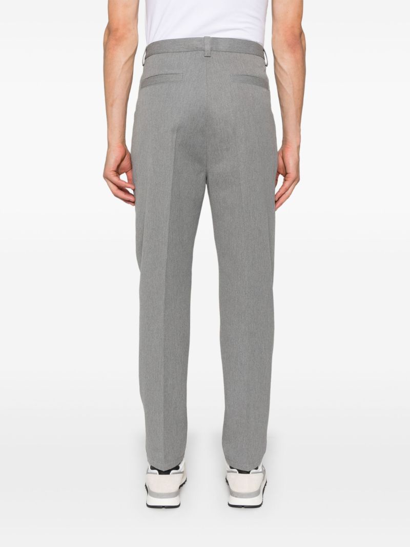 Grey Pressed-crease Slim-fit Trousers