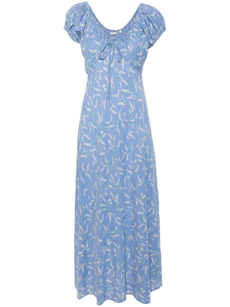 Blue Sofi Floral-print Midi Dress