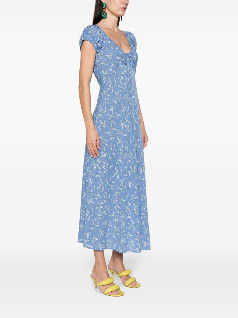 Blue Sofi Floral-print Midi Dress