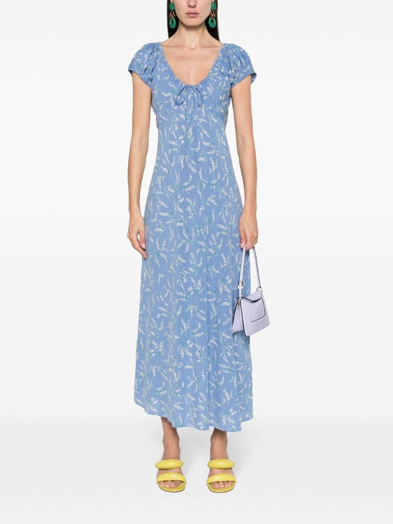 Blue Sofi Floral-print Midi Dress