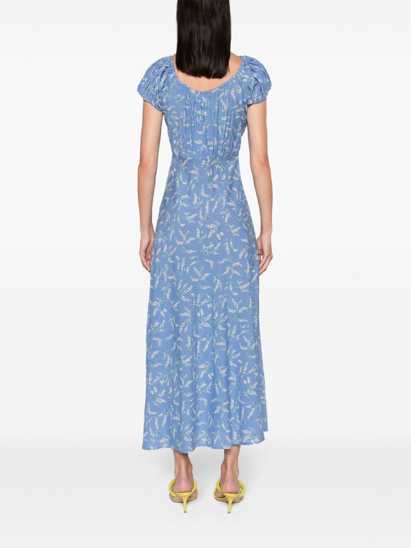 Blue Sofi Floral-print Midi Dress